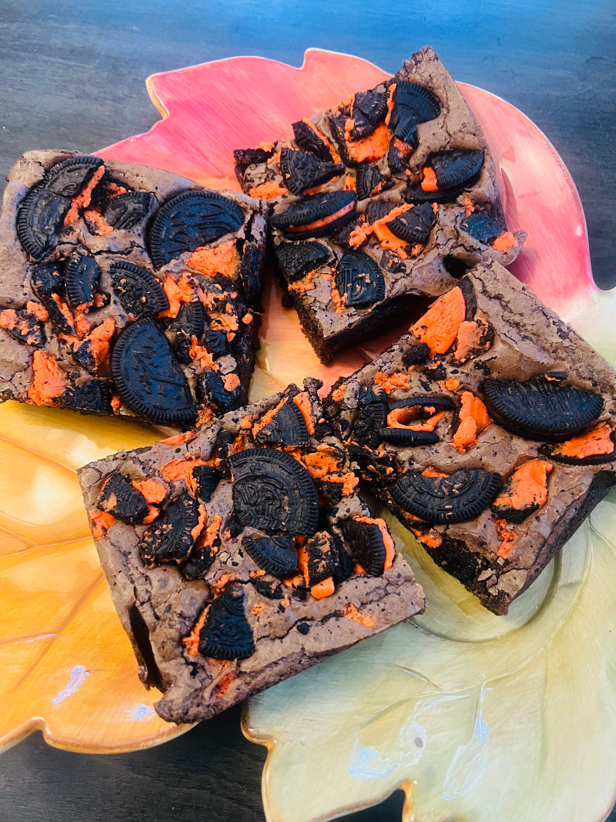 Fall Oreo Brownies