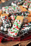Chocolate Dipped Christmas Waffers