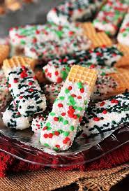 Chocolate Dipped Christmas Waffers